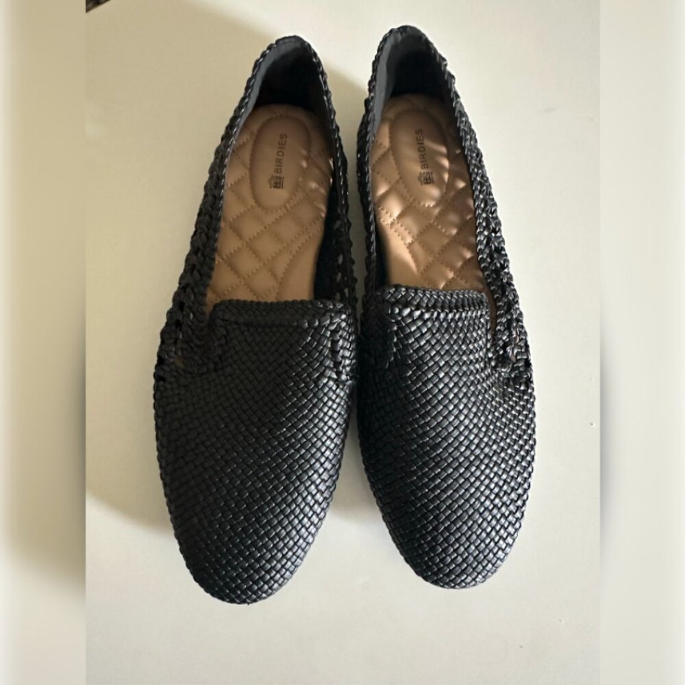 Birdies Black Woven Loafers